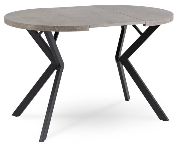 JAKS Kulatý rozkládací stůl 80 - 160 cm beton černý Dorian