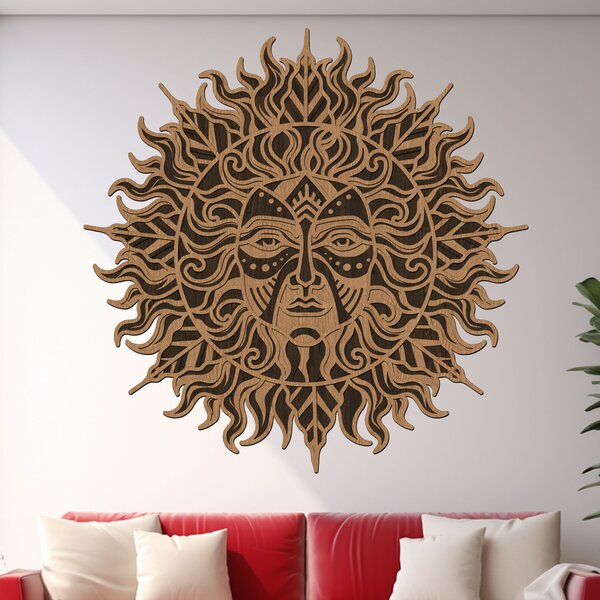 4 dílný dřevěný obraz Sun of Univers | Rozměry (cm): 60x60 | Zvolte barvu dekoru: Javor-Wenge