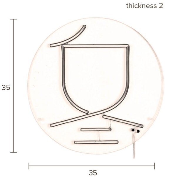 Červená nástěnná LED dekorace DUTCHBONE WINTER 35 cm