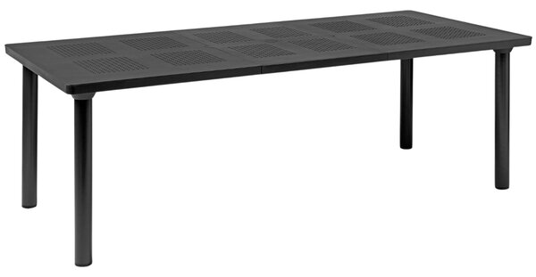 Nardi Antracitově šedý plastový rozkládací zahradní stůl Libeccio 160/220 x 100 cm