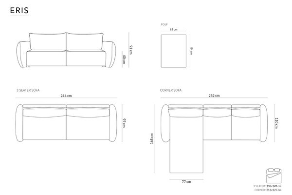 -25 % Dny MOMENTI– Windsor & Co Rozkládací pohovka Eris 252 cm, levá