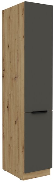 ARIA pa | vysoká skříňka 40 DK-210 2F potravinová s policemi | 40 cm | ANTI FINGERPRINT povrch | artisan/šedá grafit