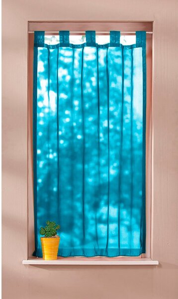 Blancheporte Voálová vitrážová záclonka s poutky tyrkysová 60x160cm
