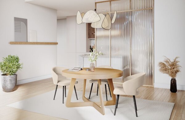 Micadoni Dubový rozkládací jídelní stůl Dustin 130/230 x 130 cm