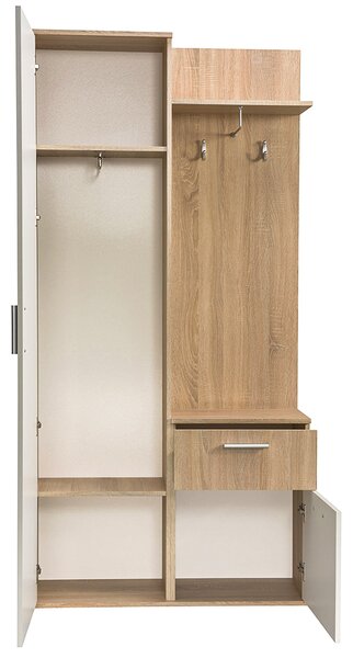Předsíňová stěna LUX | 97 cm | se zrcadlem | UNI provedení | sonoma/bílá