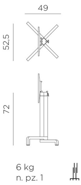Nardi Hnědá hliníková stolová sklápěcí podnož Ibisco 72 cm