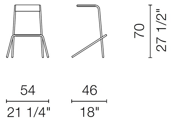 Cappellini designové barové židle Alodia (výška sedáku 70 cm)