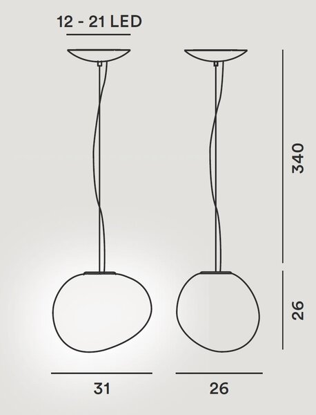 Foscarini designová závěsná svítidla Gregg Sospensione Media