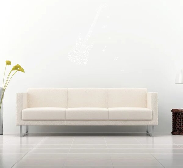 Sablio Samolepka na zeď: Notová kytara - 32x60 cm