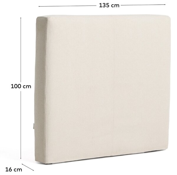Kave Home Béžové čalouněné čelo k posteli Blok 90 cm