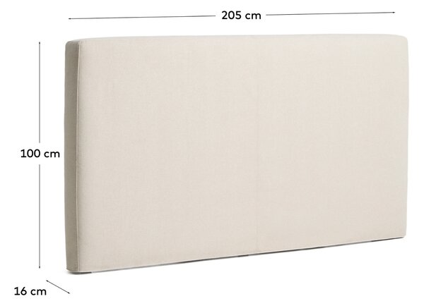 Kave Home Béžové čalouněné čelo k posteli Blok 160 cm