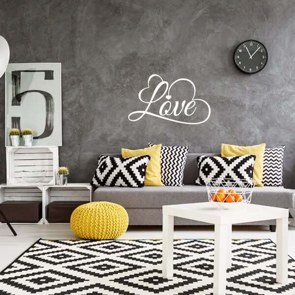 Sablio Samolepka na zeď: nápis Love 2 - 60x37 cm