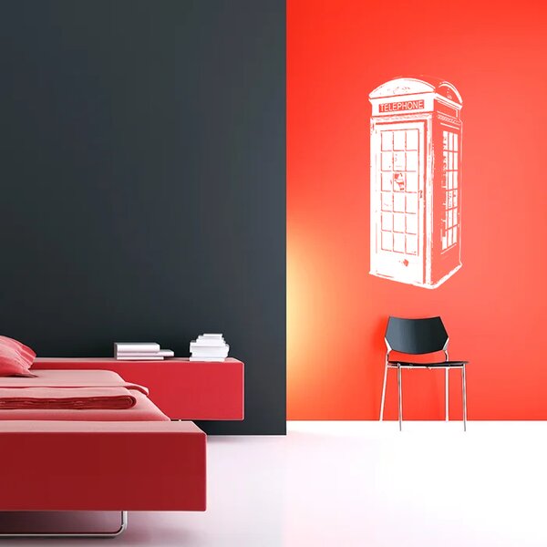 Sablio Samolepka na zeď: Telefonní budka - 40x90 cm