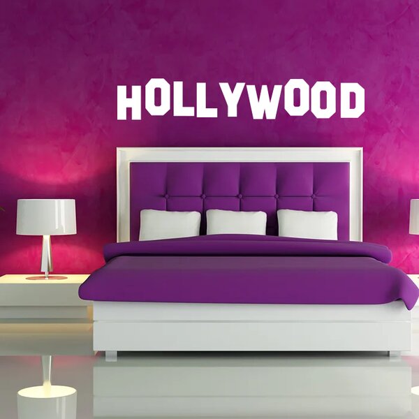 Sablio Samolepka na zeď: nápis Hollywood - 60x10 cm