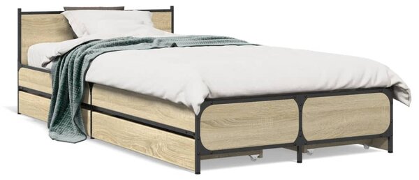Rám postele se zásuvkami dub sonoma 75x190 cm kompozitní dřevo 3279973