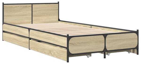 Rám postele se zásuvkami dub sonoma 75x190 cm kompozitní dřevo 3279973