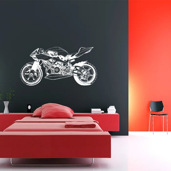 Sablio Samolepka na zeď: Motorka 2 - 90x45