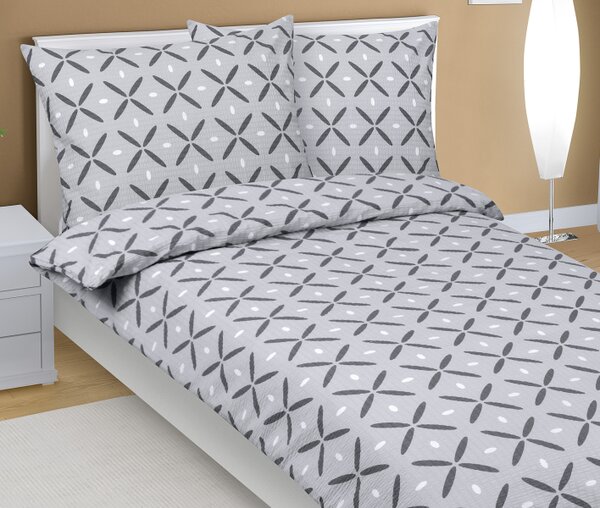 Bellatex Povlečení krepové Čtverec šedá rozměr 140x200, 70x90 cm