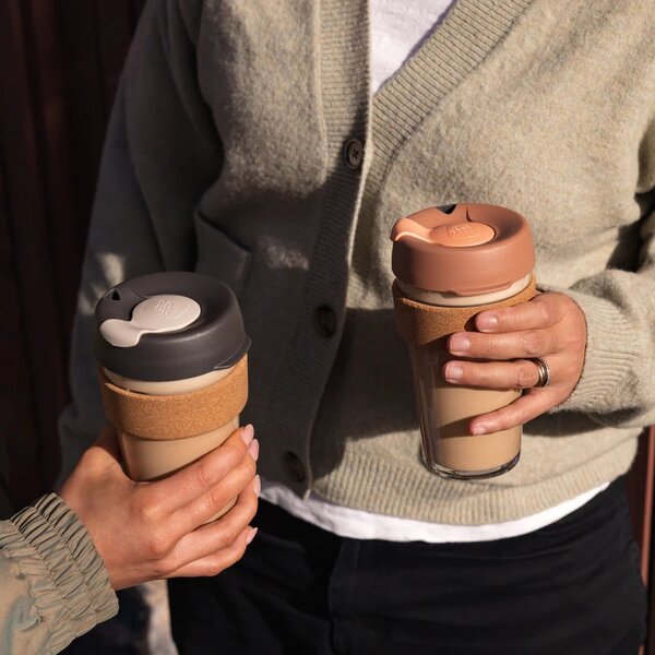 Skleněný hrnek KeepCup Brew Cork Frappe L, 454 ml
