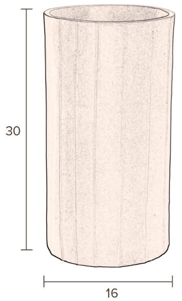 Béžová kovová váza DUTCHBONE RANDER 16 cm
