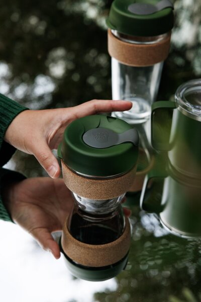 Skleněný hrnek KeepCup Brew Cork Pine M, 340 ml