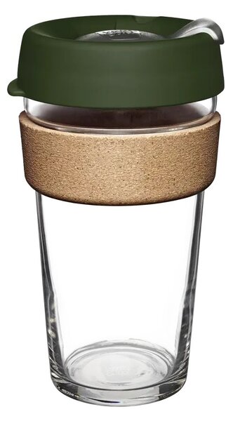 Skleněný hrnek KeepCup Brew Cork Pine L, 454 ml