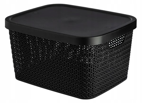 Multifunkční koš s víkem, úložný box s víkem 7l ALTOM - černý