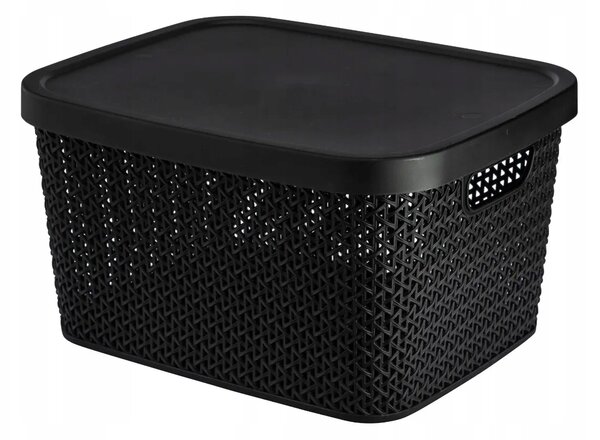 Multifunkční koš s víkem, úložný box s víkem 5,5l ALTOM - černý