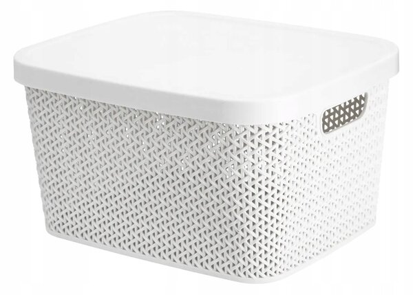 Multifunkční koš s víkem, úložný box s víkem 7l ALTOM - bílý