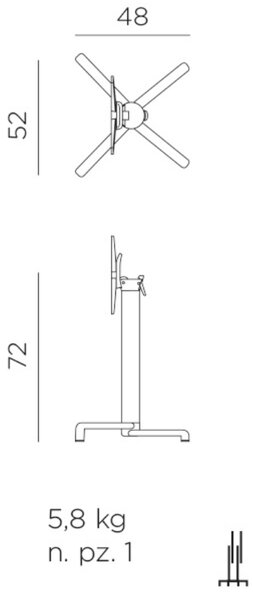 Nardi Bílá hliníková stolová sklápěcí podnož Scudo 72 cm