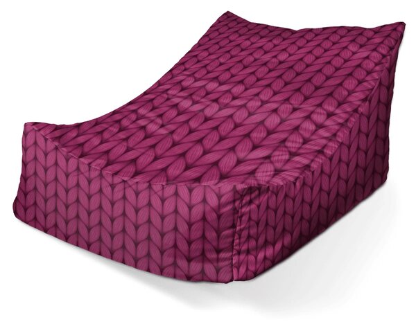 Sablio Sedací vak Lounge Pletení ve fuchsiové barvě - 80 x 95 x 50 cm