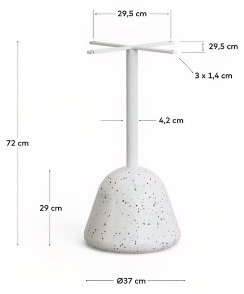 Bílý terrazzo zahradní stůl Kave Home Saura 70 cm