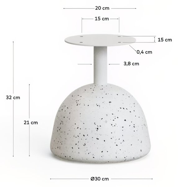 Dřevěný zahradní stolek Kave Home Saura 55 cm s bílou podnoží