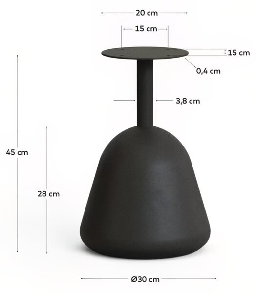 Dřevěný zahradní stolek Kave Home Saura 43 cm s černou podnoží