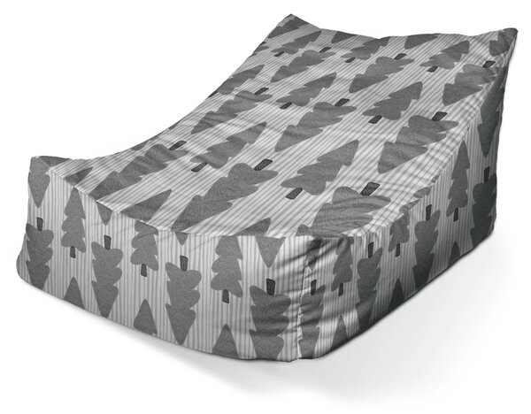 Sablio Sedací vak Lounge Šedé stromky - 80 x 95 x 50 cm