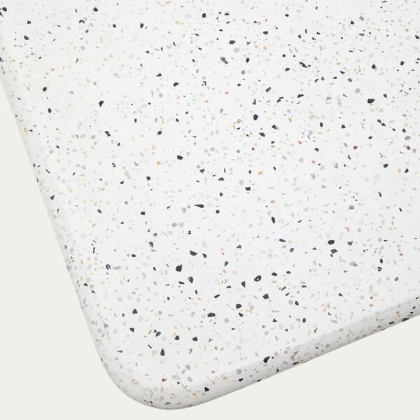 Bílý terrazzo zahradní barový stůl Kave Home Saura 70 x 70 cm