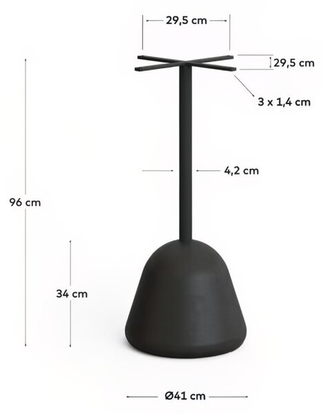 Dřevěný zahradní barový stůl Kave Home Saura 70 cm s černou podnoží
