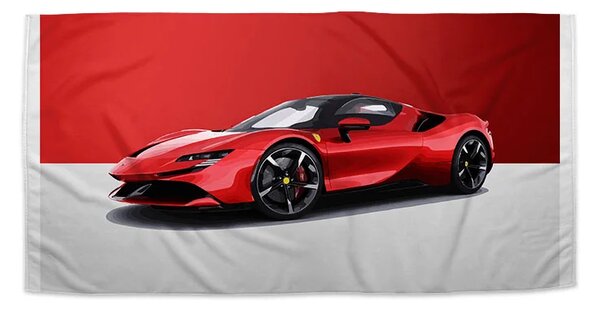Sablio Ručník Ferrari na červenobílé - 30x50 cm