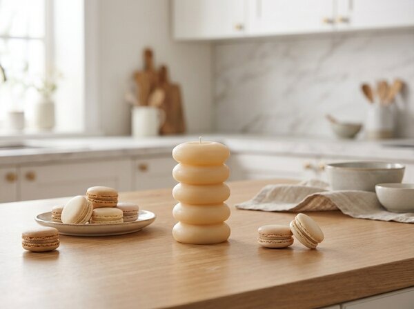 Sloupová svíčka MACARON 11,5 cm světle žlutá