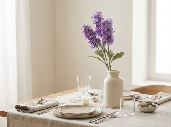 Umělá květina MATTHIOLA 56 cm, fialová