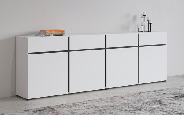 Komoda Crossroad W25 (černá + bílá). Akce -10%