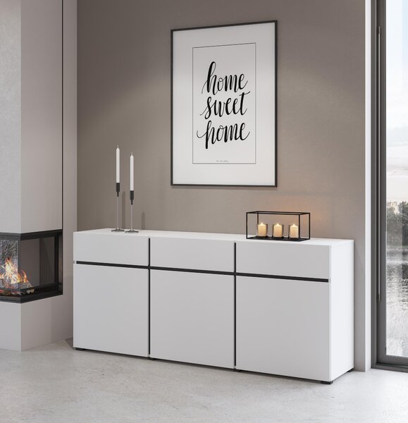 Komoda Crossroad W43 (černá + bílá). Akce -10%