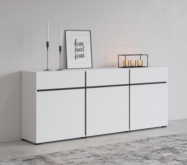 Komoda Crossroad W43 (černá + bílá). Akce -10%