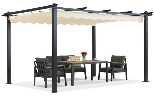 Terasová pergola Barbados 3x3 m Garden Point antracitově béžová