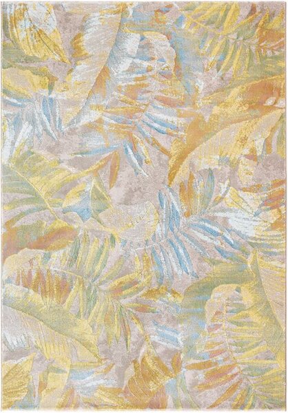 Moderní kusový koberec Osta Bloom 466160 AK990 Květy Listy Rostliny béžový žlutý Rozměr: 160x230 cm