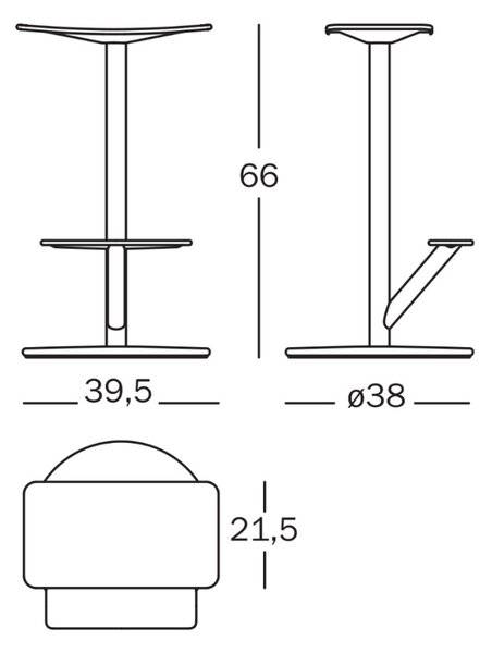 Magis designové barové židle Sequoia (výška sedáku 66 cm)