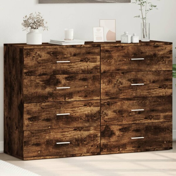 Příborníky 2 ks kouřový dub 60 x 39 x 80 cm kompozitní dřevo 3276627