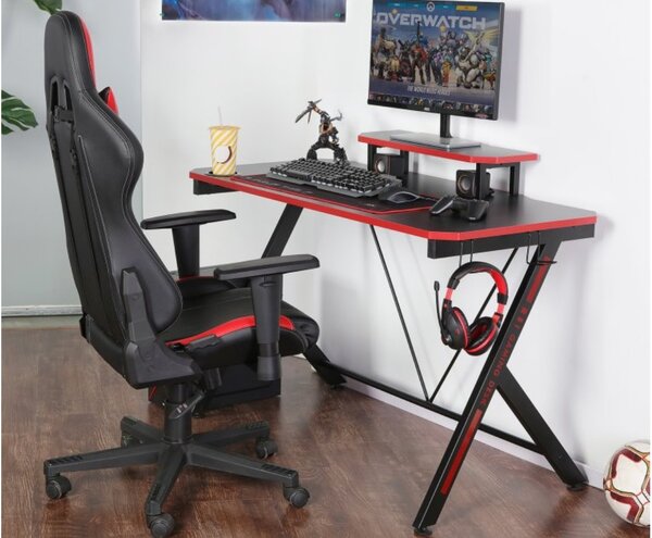 GAME II new č.202 herní stůl, černá/červená