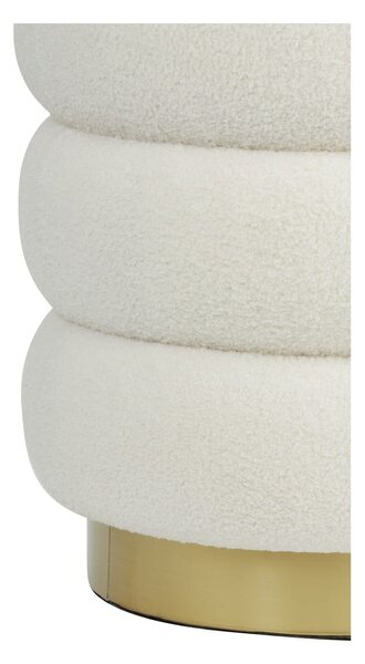 Bílý taburet z textilie bouclé Kimi – Light & Living