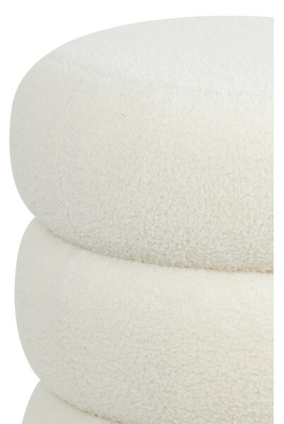 Bílý taburet z textilie bouclé Kimi – Light & Living